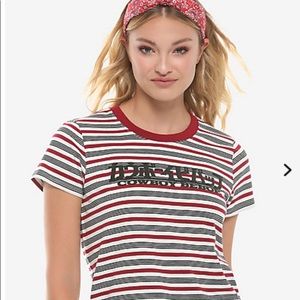 HOT TOPIC Cowboy Bebop Striped Logo Tee